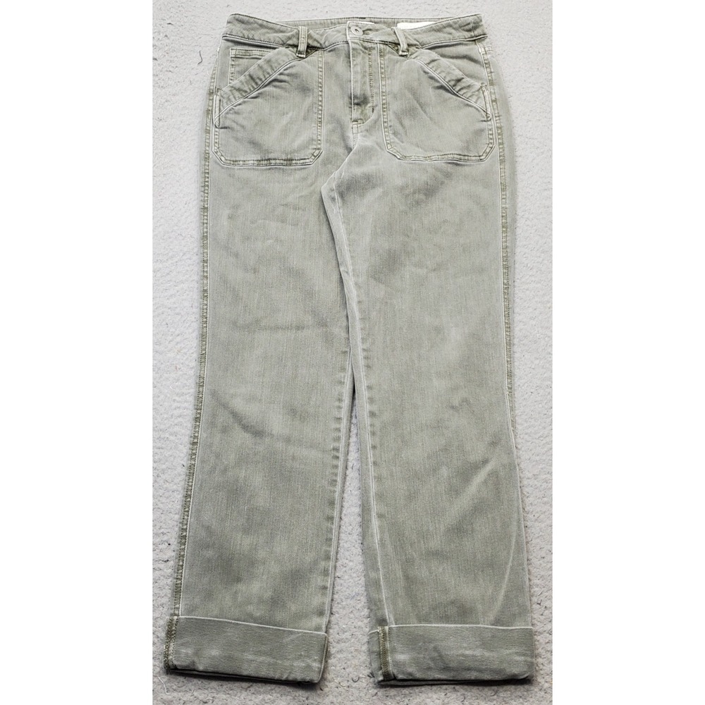 J. Jill Jeans Womens 4 Gray Denim Stretch High-Rise Straight Leg Cuffed Hem